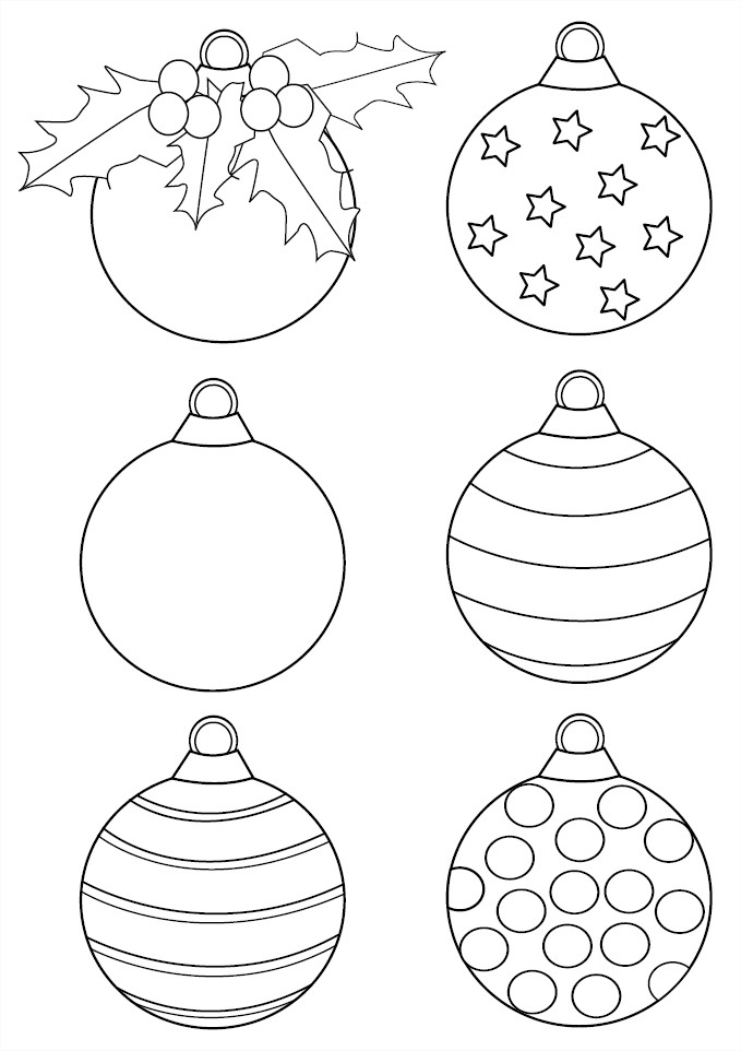 Coloriage 6 boules de noel