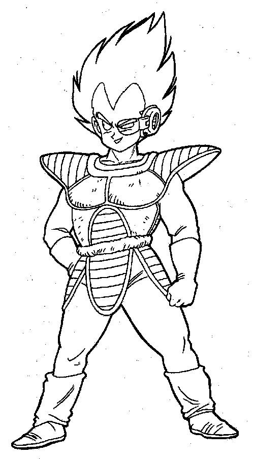 Coloriage Vegeta Dragon Ball