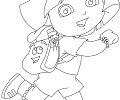 Coloriage Dora à l'aventure