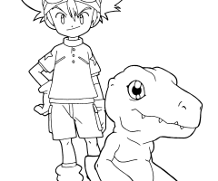 Coloriage Digimon Agumon