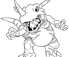 Coloriage Greymon Digimon